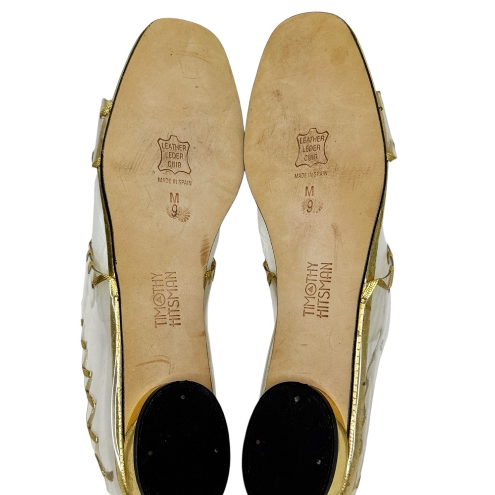 Vintage TIMOTHY HITSMAN Gold Leather‎ Sandals Size 9 Made in Spain - Picture 9 of 10